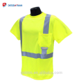 ANSI 107 Orange / jaune réfléchissant sécurité T-shirt à manches courtes, Salut-vis col rond T-shirt fluo travail porter vêtements